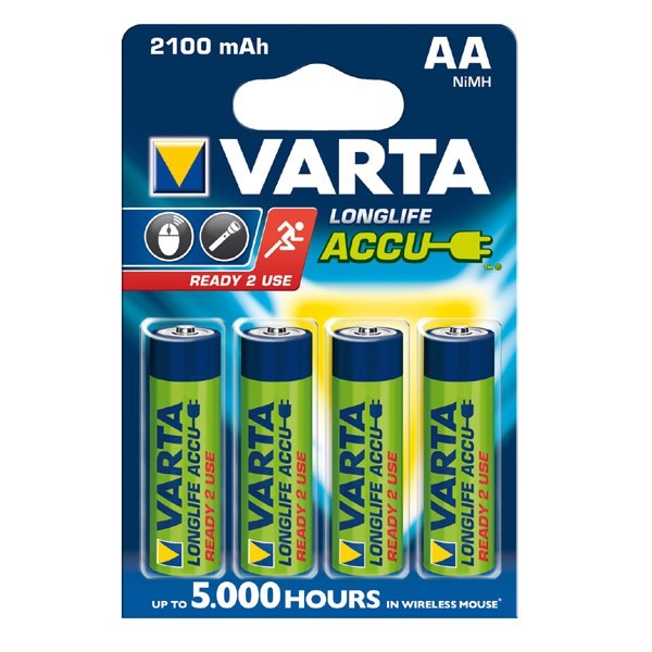 4x Varta Longlife Akkus 2100mAh f. Fujifilm FinePix S9800