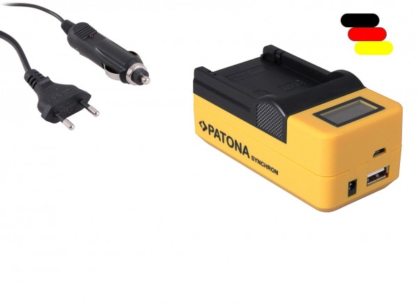 Akkuladegerät  LCD Display Micro-USB für Canon DM-MV1