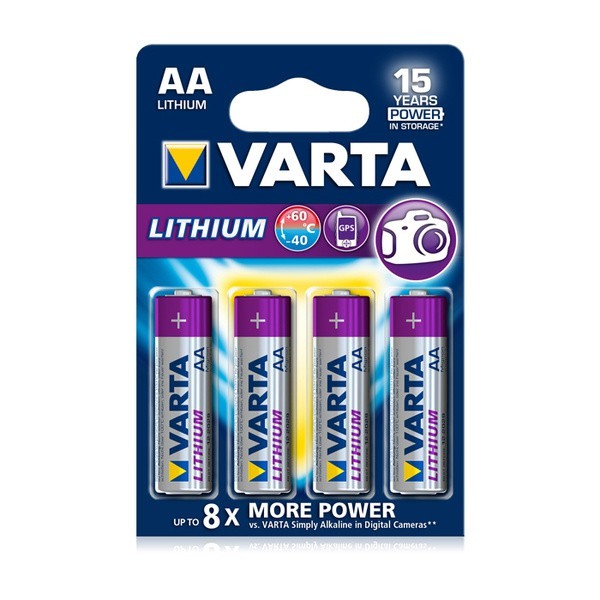4x Varta Batterie Professional Lithium AA f. Sony DSC-H2